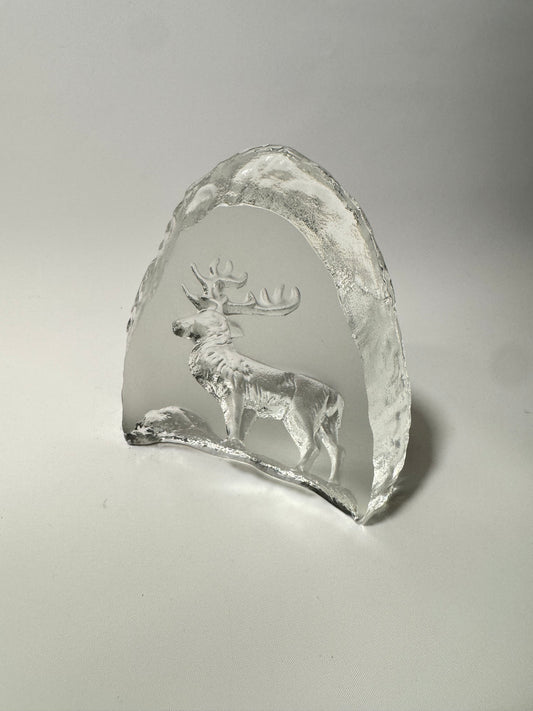Edinburgh Crystal Stag Glass Paperweight Sculpture | Decor | Christmas | Made in Scotland | Collectible |