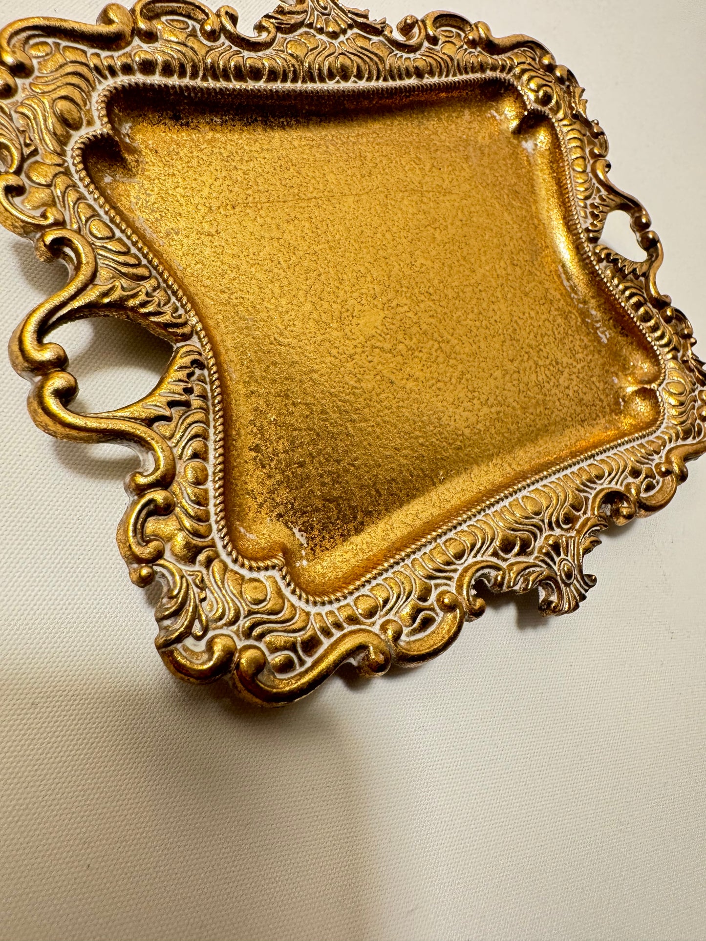 Small Gold Trinket Dish | Vintage Antique Style | Ring & Jewellery Dish |