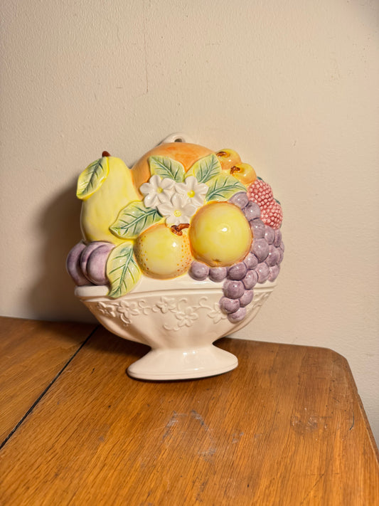 Ceramic Fruit Bowl Wall Art | Vintage Retro | Kitsch Quirky |