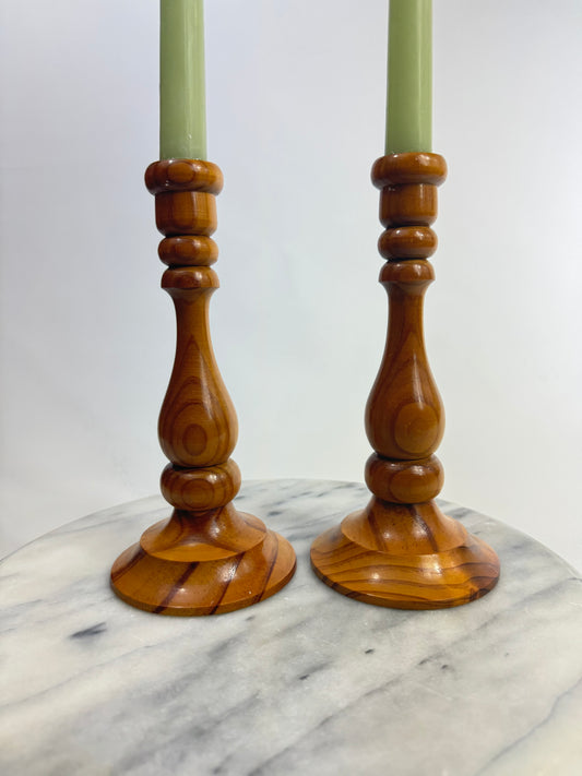 Wood Handmade Turned Candlestick Holders | Made in Australia | Handcrafted | Vintage Retro Rustic Scandi Unique Quirky