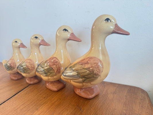 Ceramic Hand Painted Ornamental Ducks | Vintage Retro | Quirky Decor | Duck Family | Cottagecore Farmhouse |