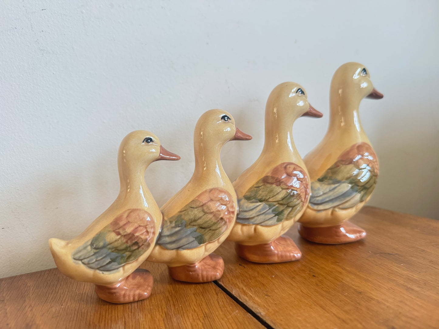 Ceramic Hand Painted Ornamental Ducks | Vintage Retro | Quirky Decor | Duck Family | Cottagecore Farmhouse |