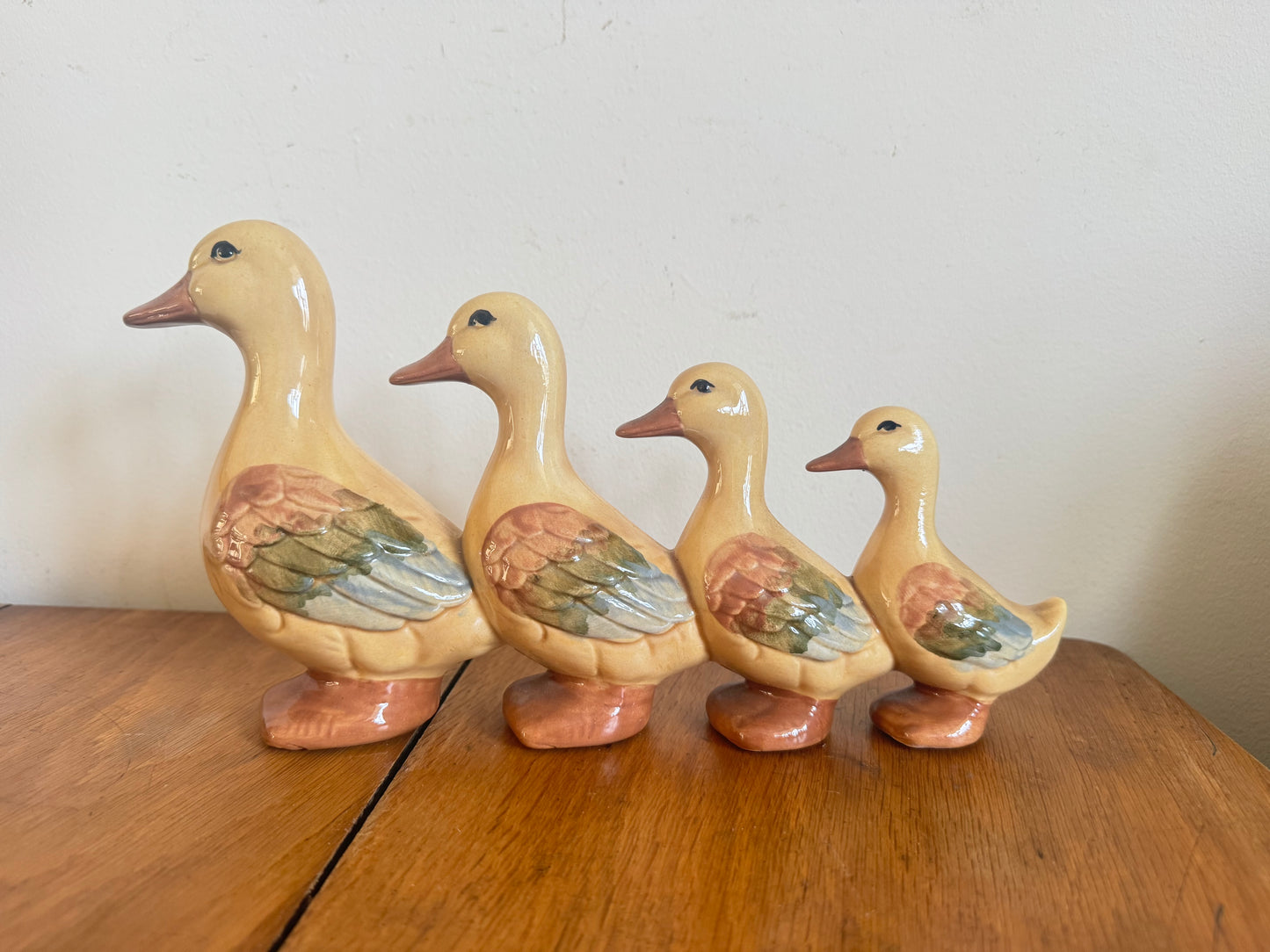 Ceramic Hand Painted Ornamental Ducks | Vintage Retro | Quirky Decor | Duck Family | Cottagecore Farmhouse |
