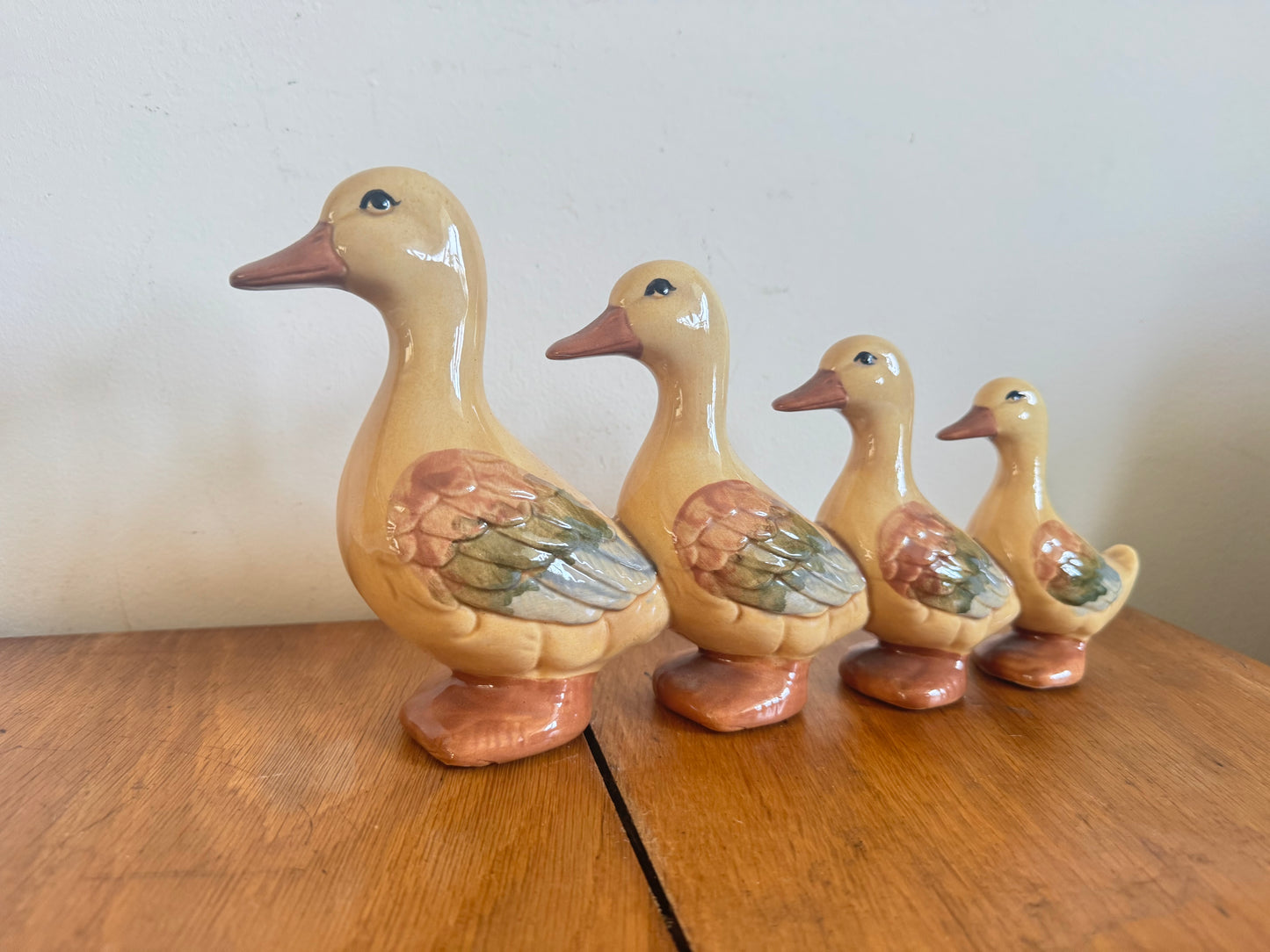 Ceramic Hand Painted Ornamental Ducks | Vintage Retro | Quirky Decor | Duck Family | Cottagecore Farmhouse |