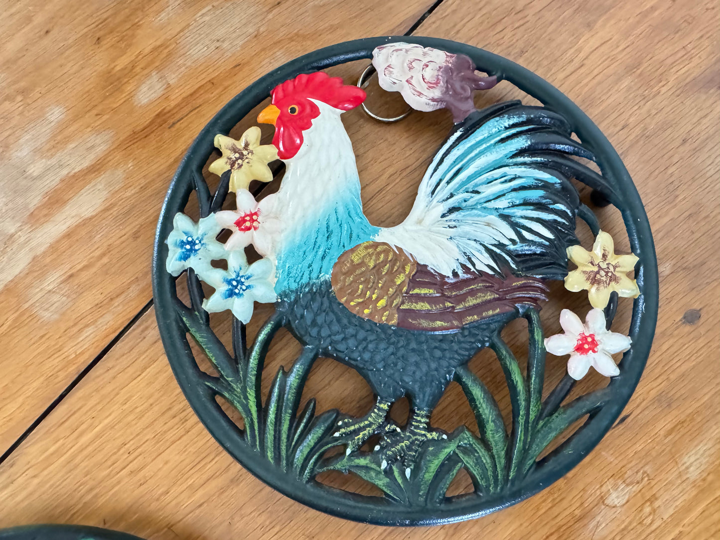 Cast Iron 8” Cockerel Trivet Pot Stand/ Wall Hanging | Cottagecore Farmhouse | Vintage Kitchenware Kitchenalia |