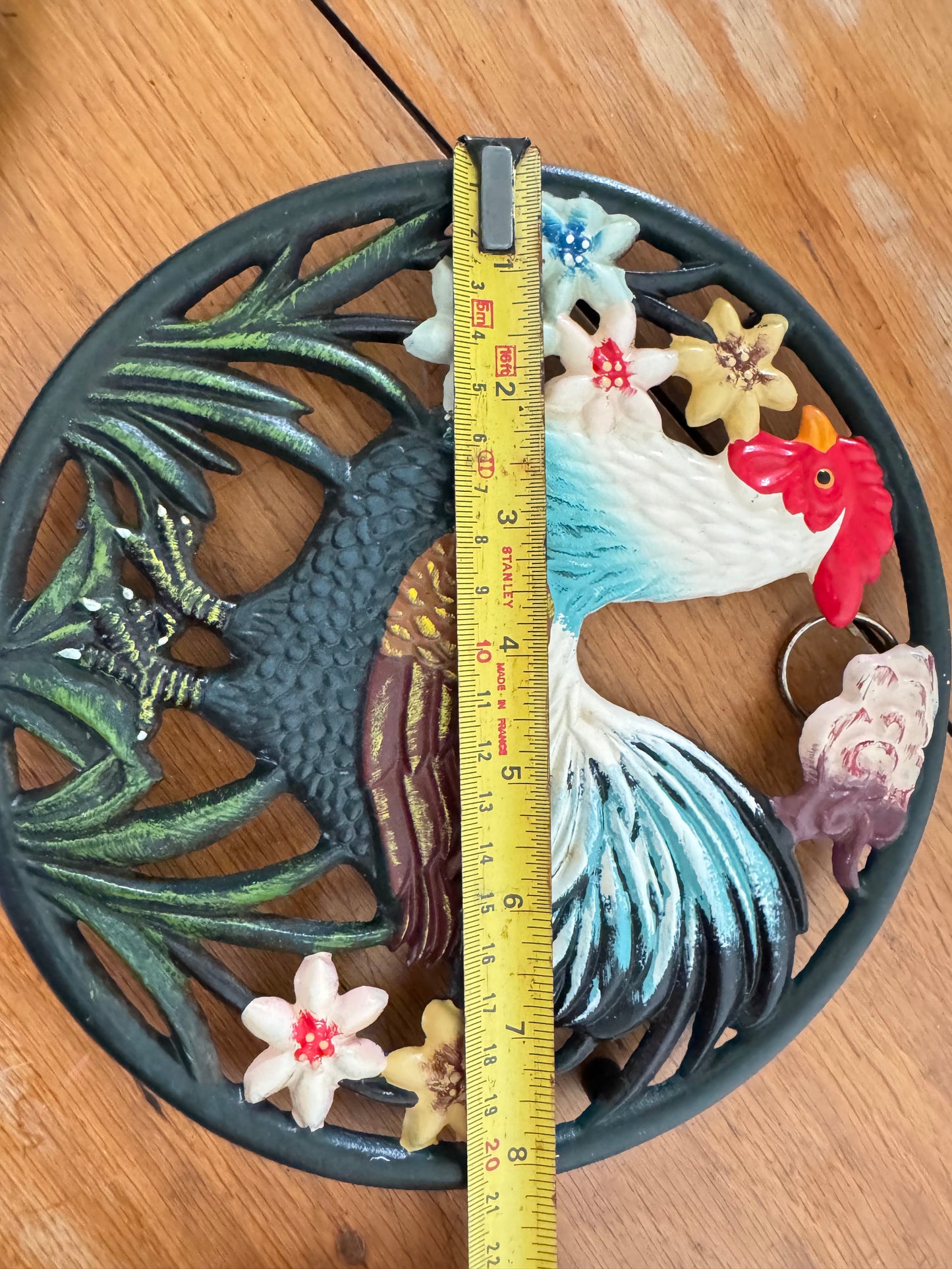 Cast Iron 8” Cockerel Trivet Pot Stand/ Wall Hanging | Cottagecore Farmhouse | Vintage Kitchenware Kitchenalia |