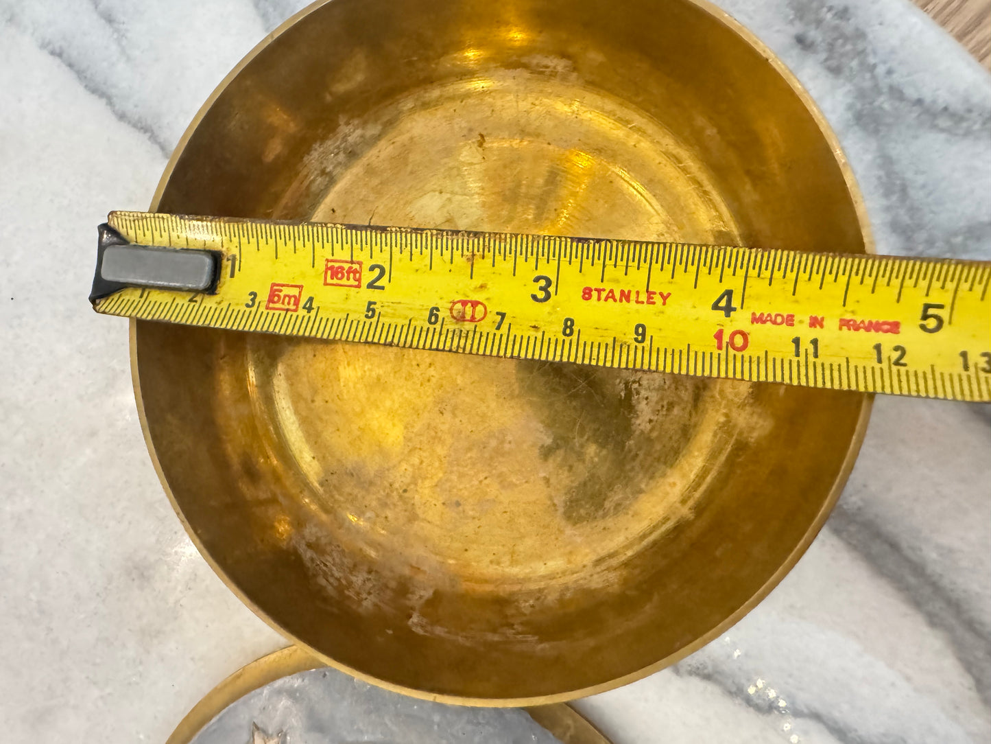 Brass and Enamel Moon and Stars Trinket Dish | Celestial Lidded Trinket Pot | Vintage |