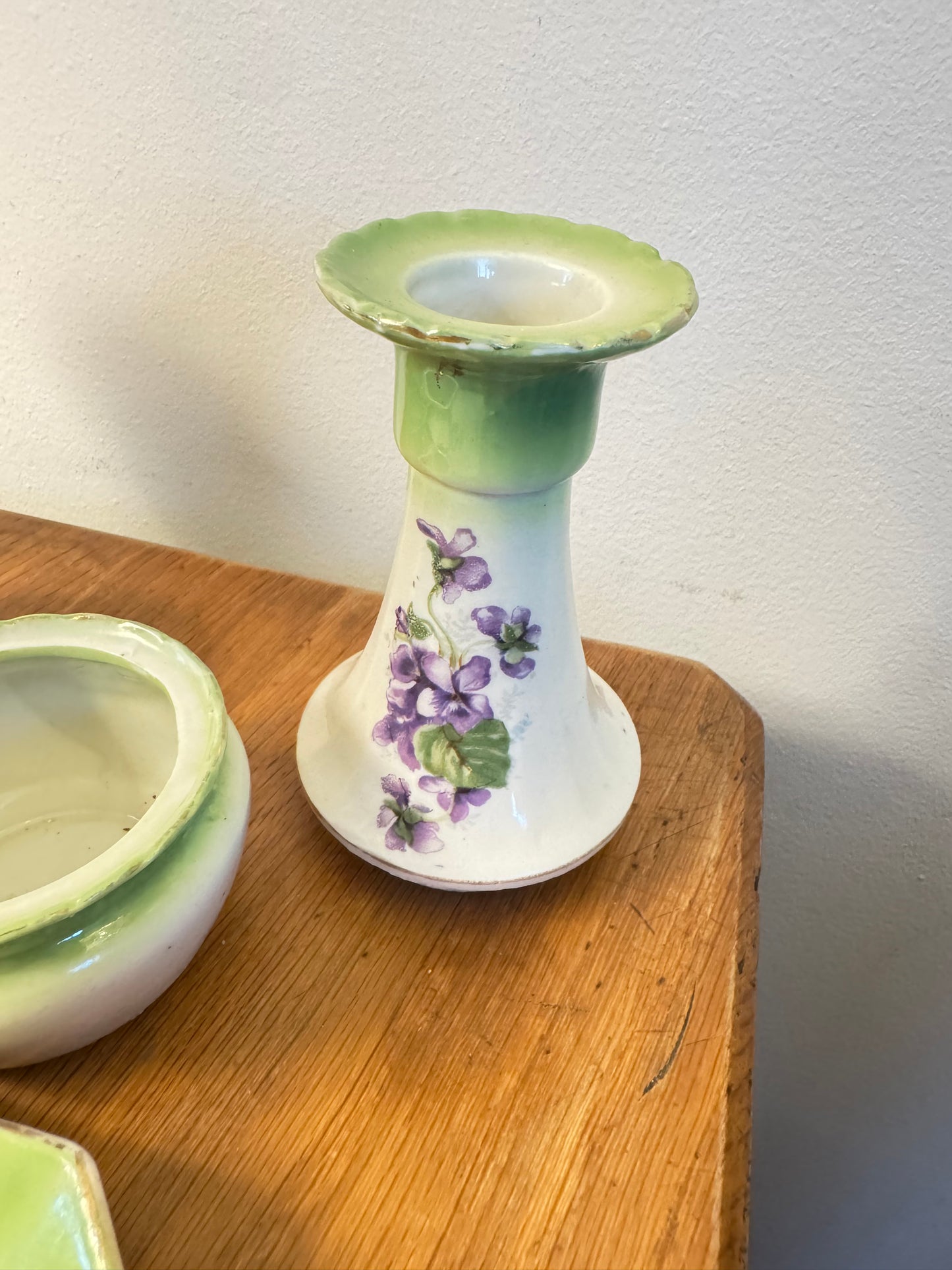 Green Ceramic 4 Piece Vanity Set | Dressing Table | Retro Unique |