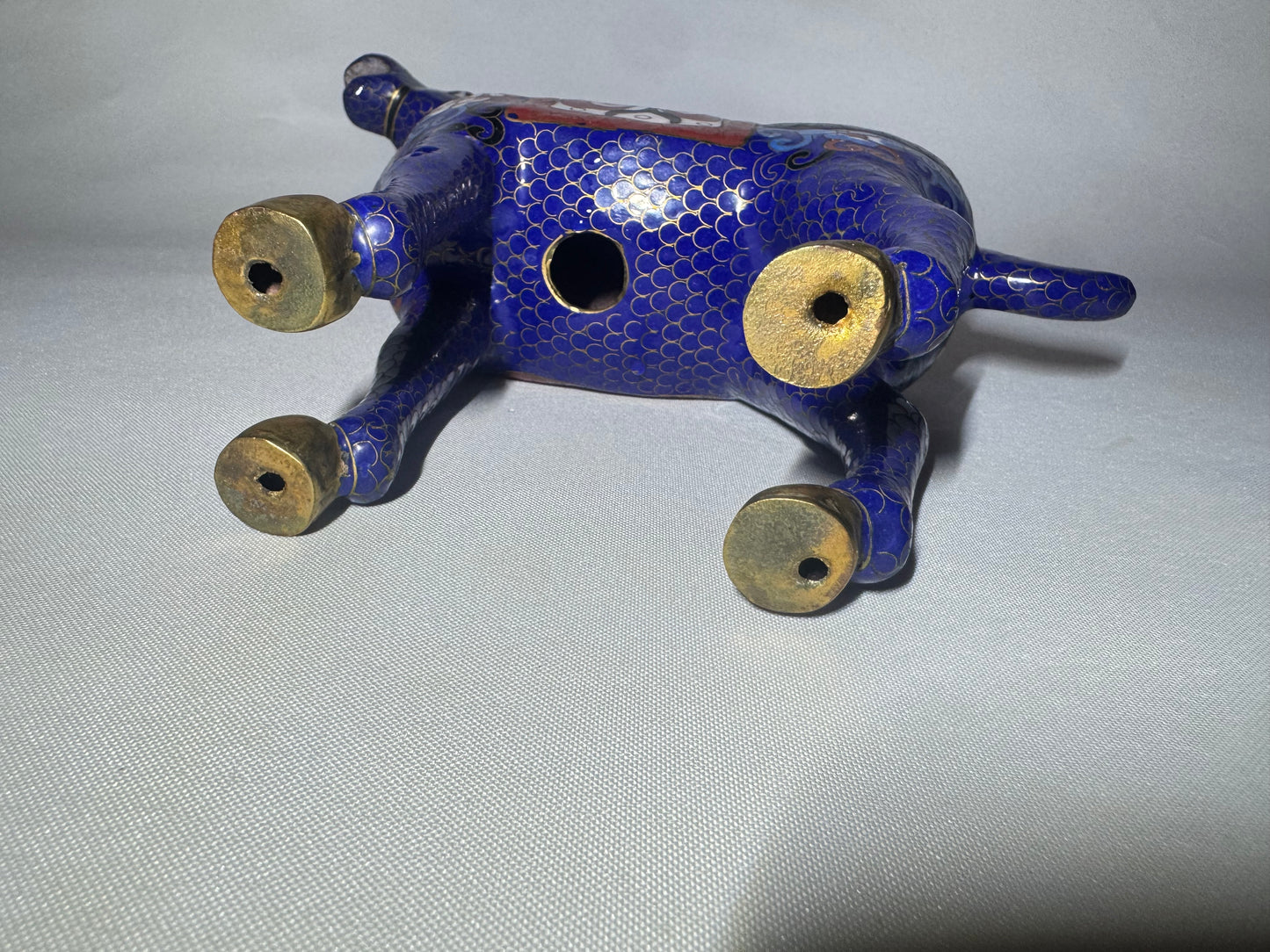 Blue Floral Cloisonné Horse
