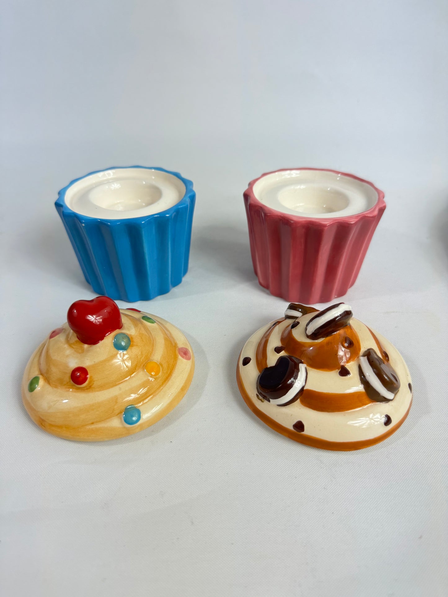 Cupcake Tealight Candle Holders | Set of 2 | Vintage Retro | Cute Kitsch Quirky |