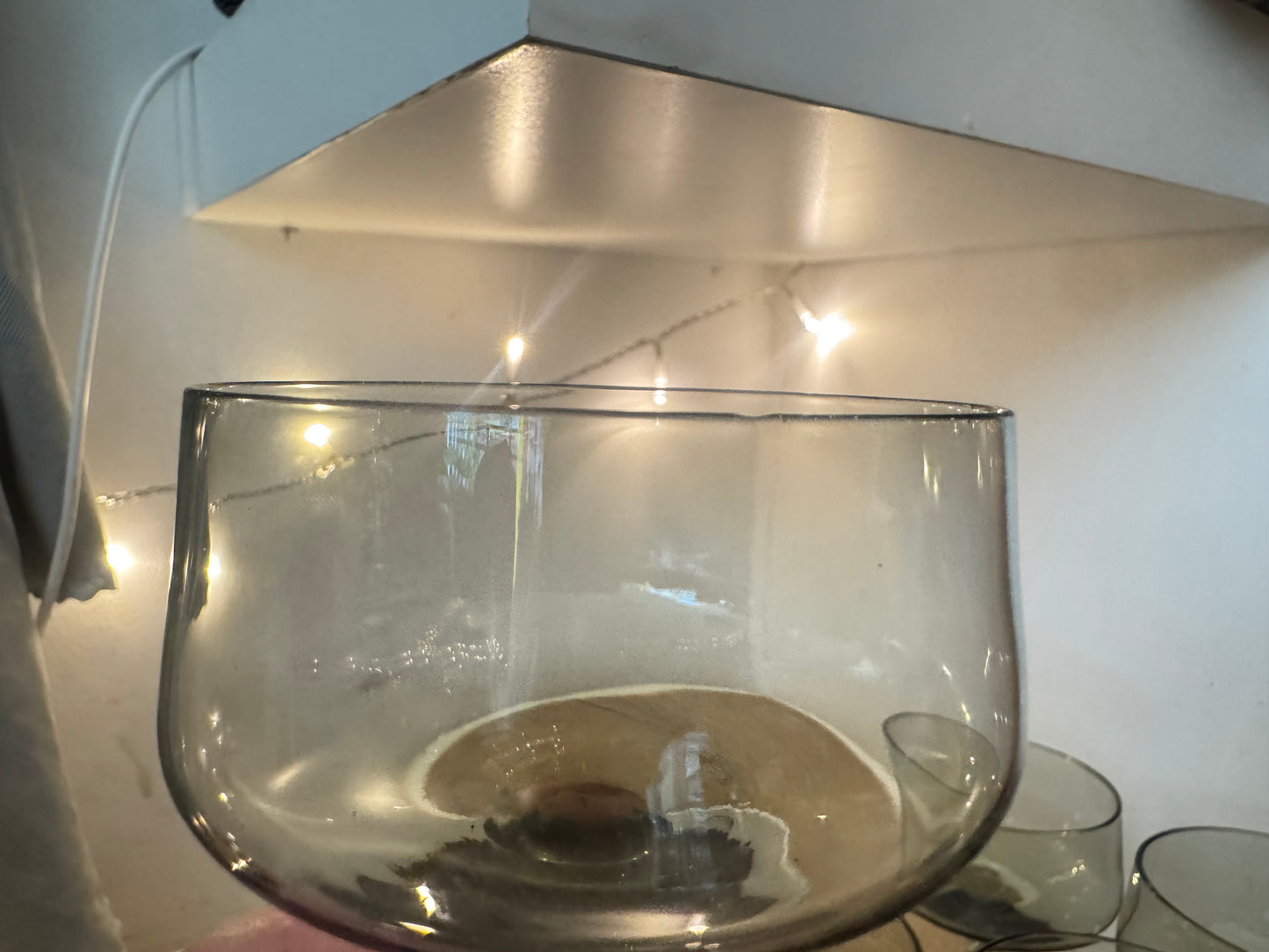 Set of 6 Smoked Cocktail Coupe Glasses | Vintage Retro Barware |