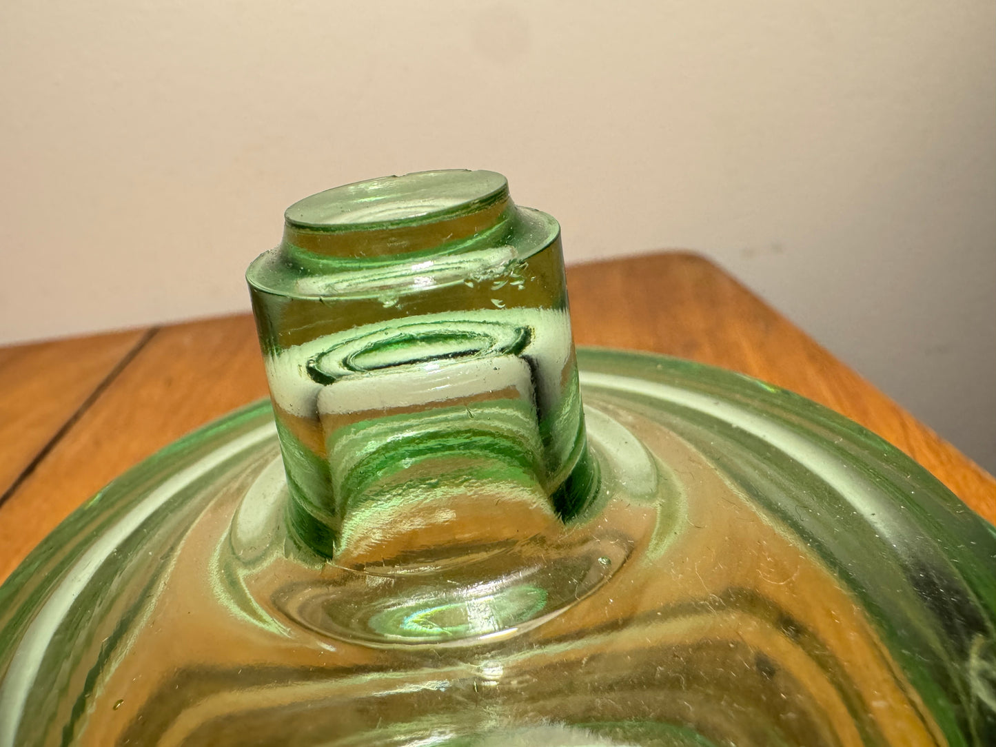 Green Glass Lidded Trinket Dish | Vintage Retro | Quirky Unusual |