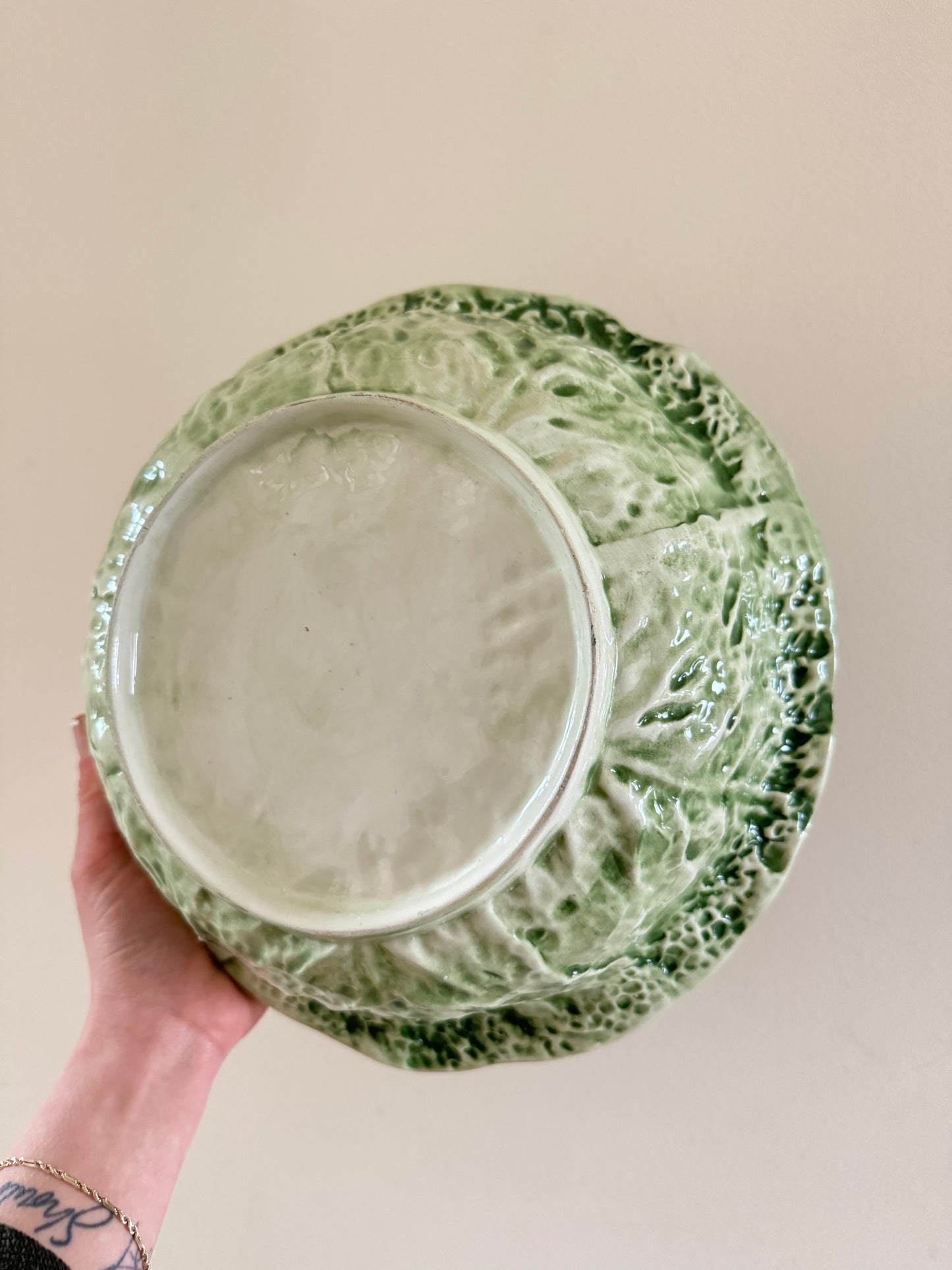 Large Ceramic Cabbage Bowl | Vintage Fruit bowl |