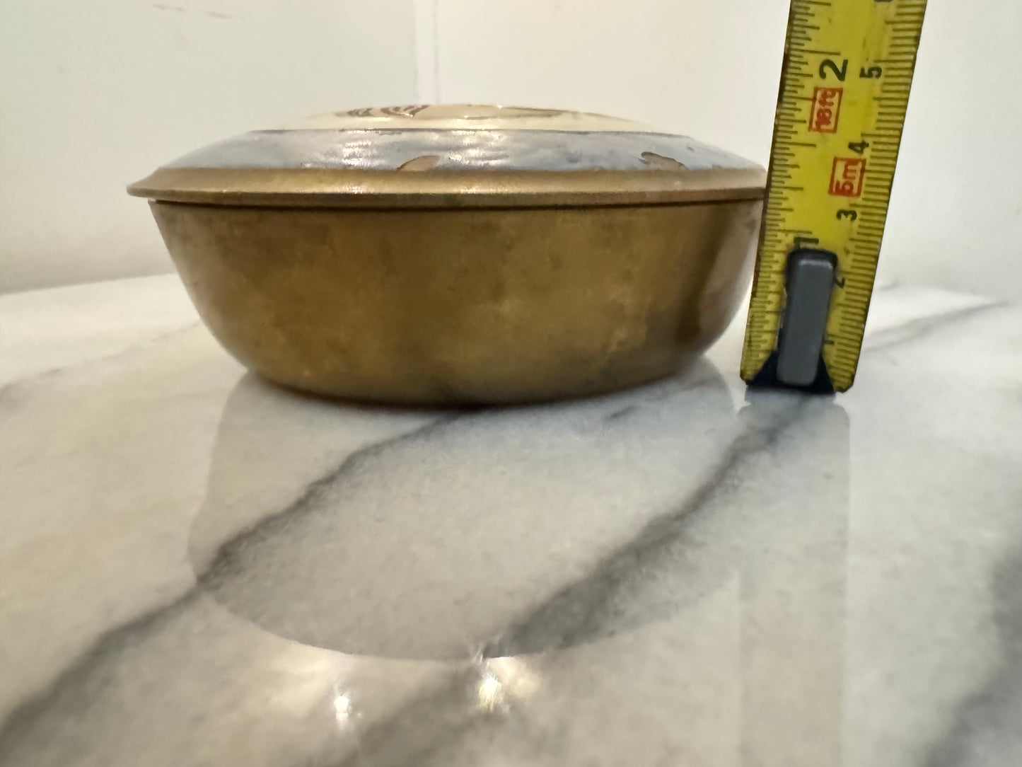 Brass and Enamel Moon and Stars Trinket Dish | Celestial Lidded Trinket Pot | Vintage |