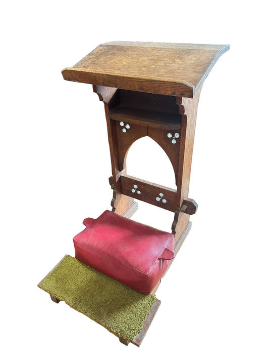 Antique Oak Church Lectern | Prayer Kneeler/Prie-Dieu |