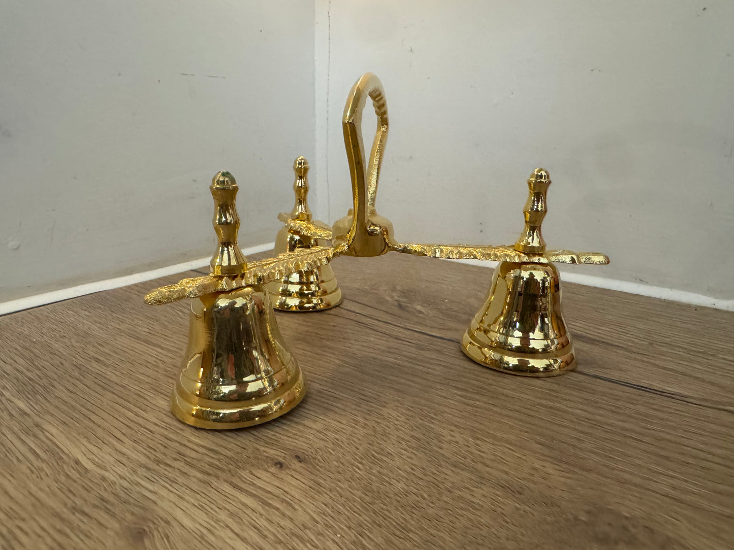 Triple Communion Altar Bell | Church Sanctuary Bell | Gold Tone | Catholic Religious Holy |