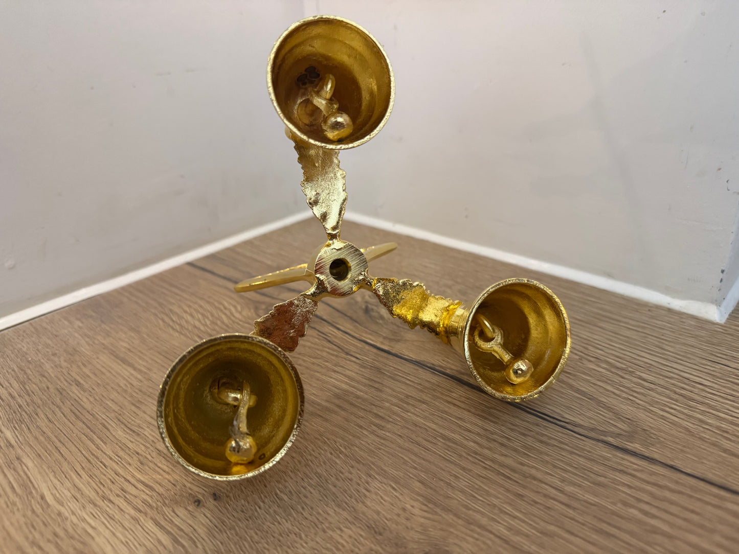 Triple Communion Altar Bell | Church Sanctuary Bell | Gold Tone | Catholic Religious Holy |