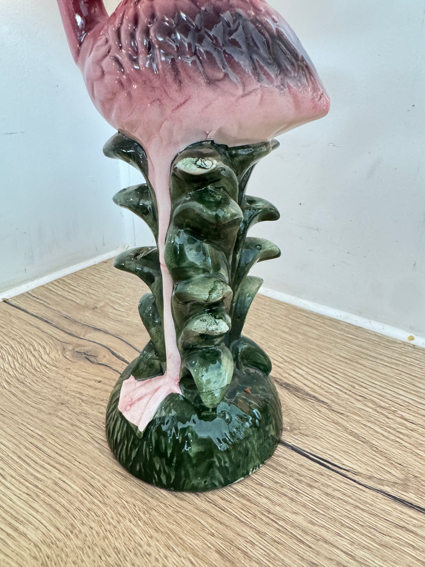Ceramic Flamingo Tapered Candle Holder | Vintage Retro Quirky |