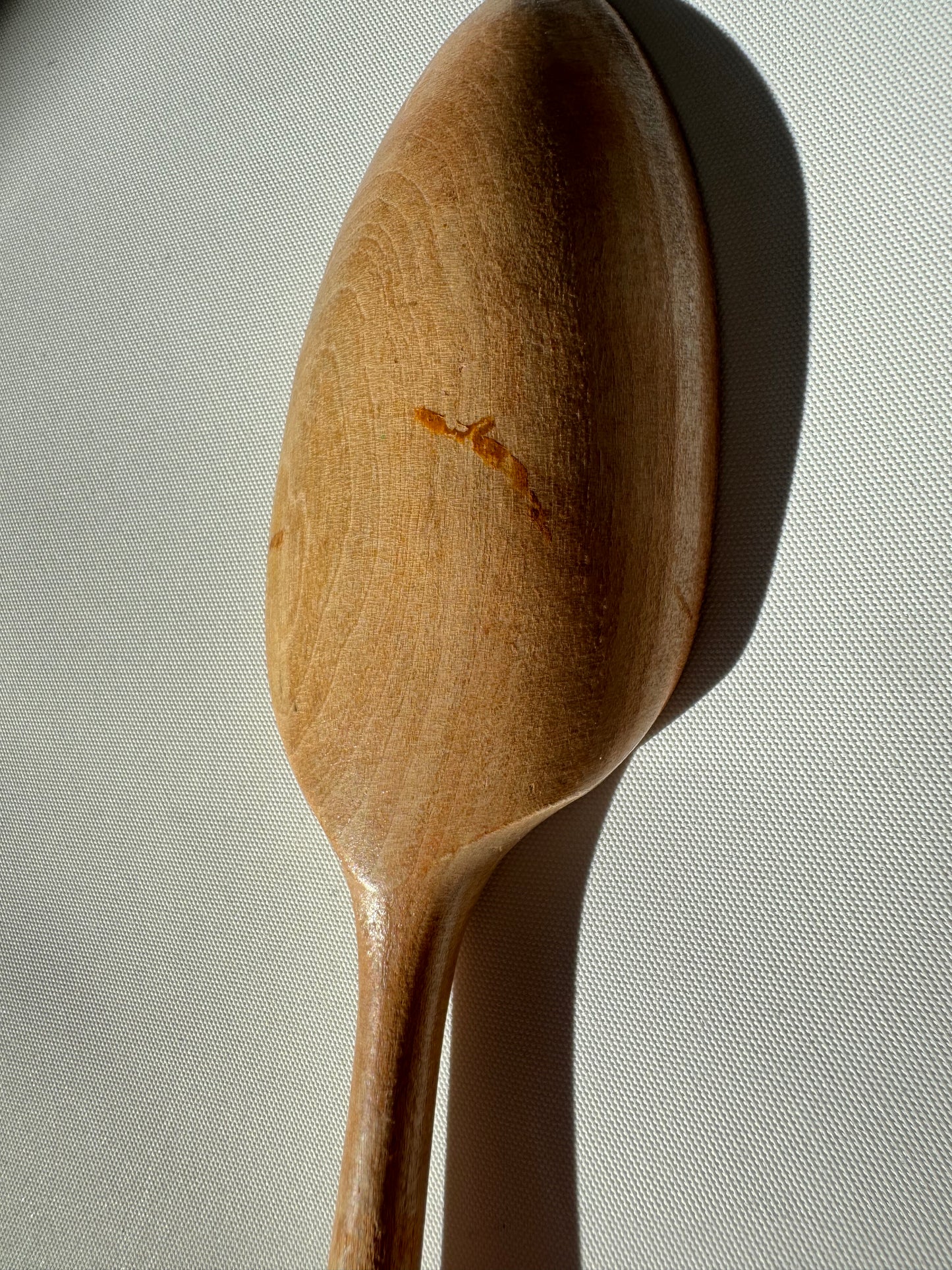 Wooden Salad Spoon & Fork with Ceramic Handles | Vintage Retro Kitchenalia | Serveware |