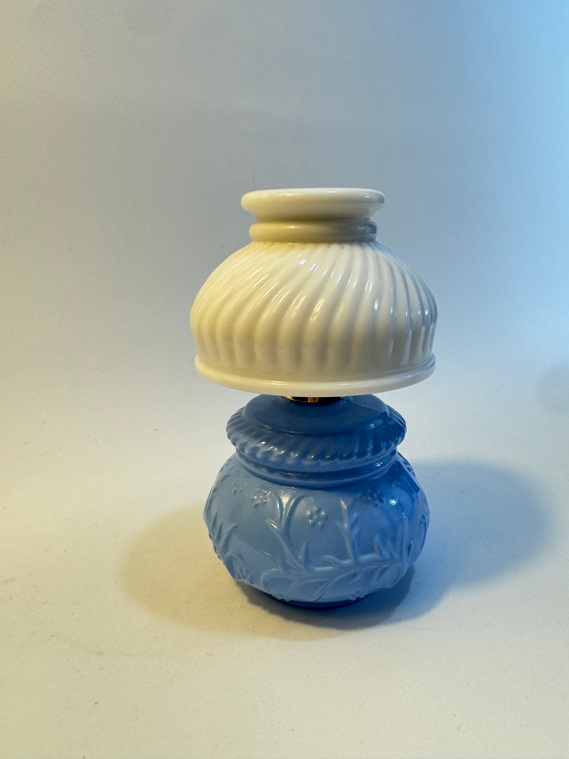 AVON Courting Lamp Perfume Bottle Milk Glass Vintage Retro