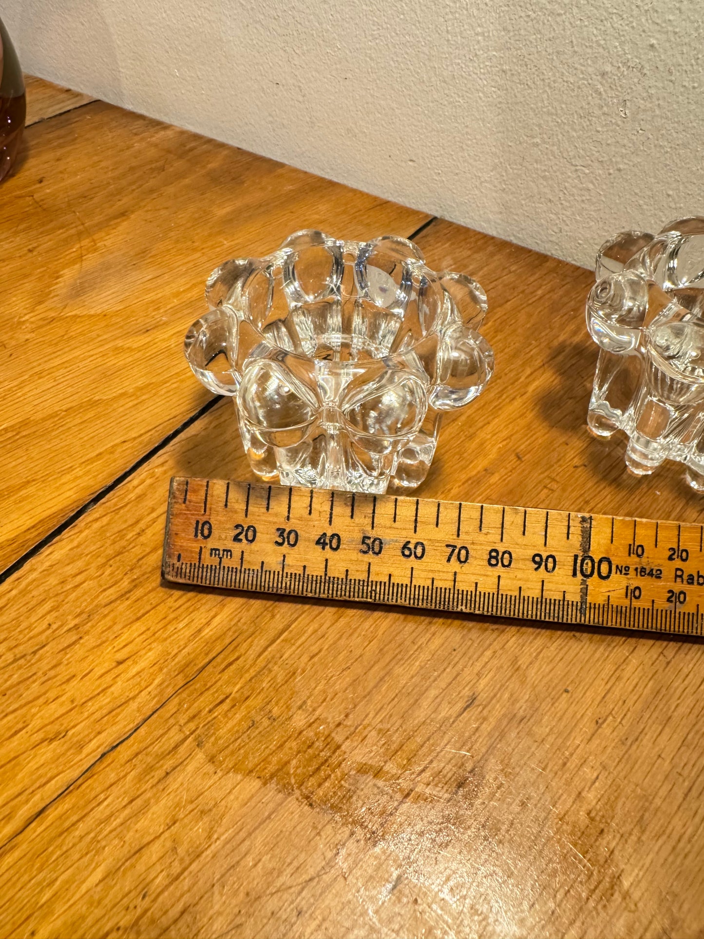 Reims Glass Small Bubble Candle Holders | Vintage Retro Decor Homeware |