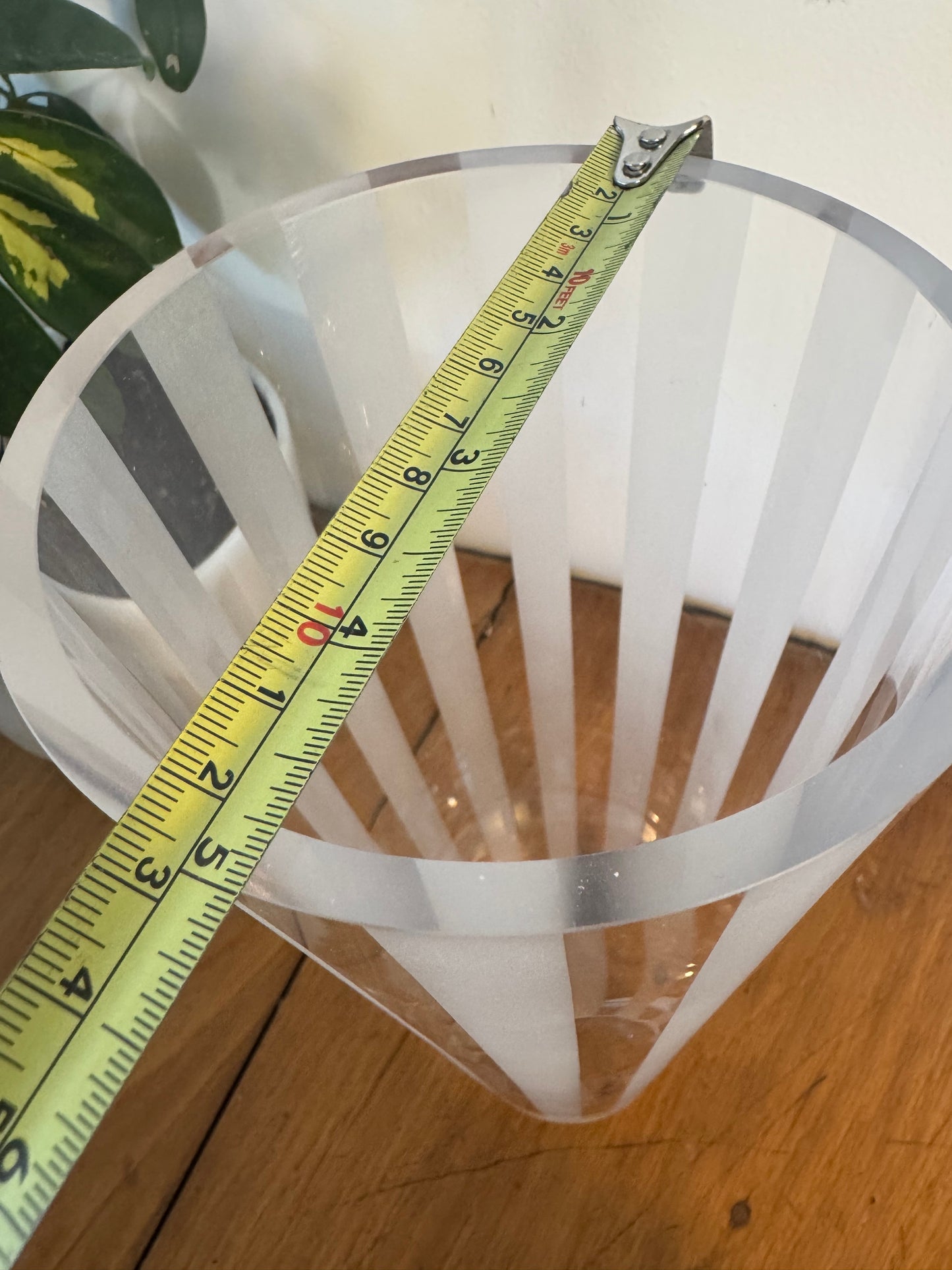 Clear Frosted Stripe Glass Vase | Vintage Retro |