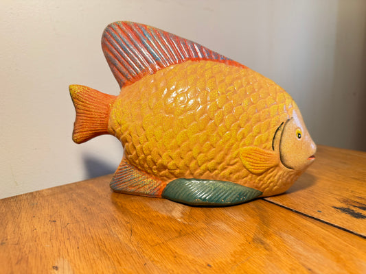 Decorative Ceramic Tropical Fish Ornament | Vintage Retro Decor |