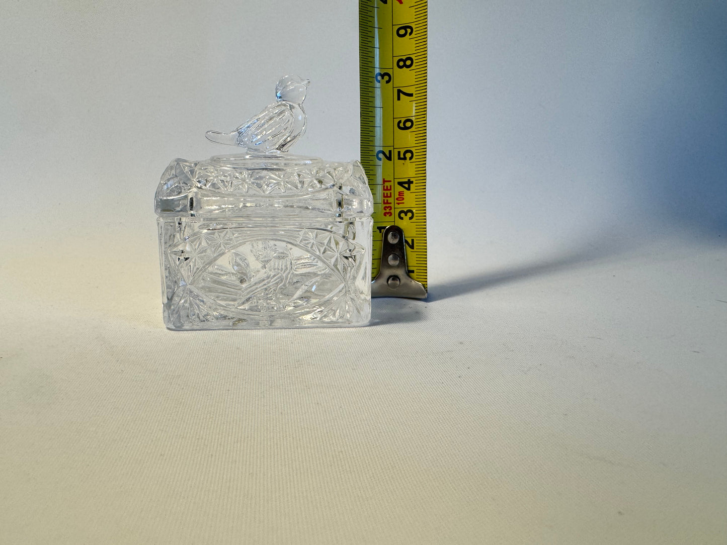 Hofbauer Glass Bird Mini Jewellery Box | West Germany | Vintage  Retro Decor |
