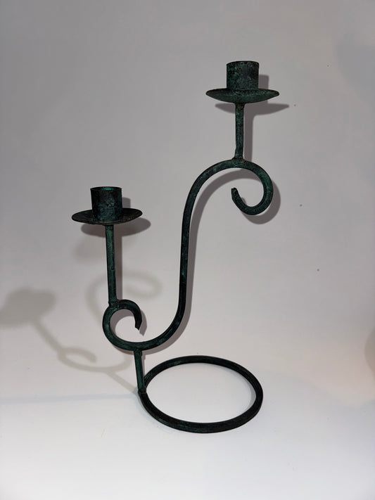 Gothic Iron Candelabra | Handmade Rustic Candlestick Holder | Vintage Antique | Quirky Unique Decor |