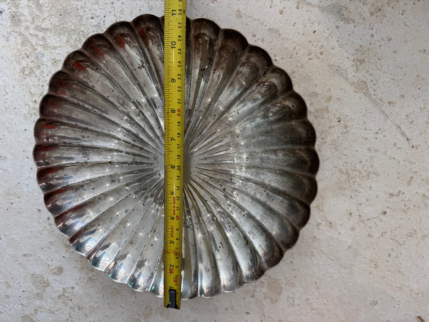 Elkington Scalloped Silver Plate Decorative Platter / Fruit Bowl