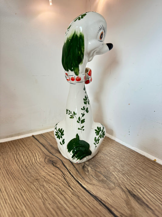 Hand Painted Long Neck Dog Figure | Decorative Ornament | Vintage/Retro Decor | Quirky Kitsch |