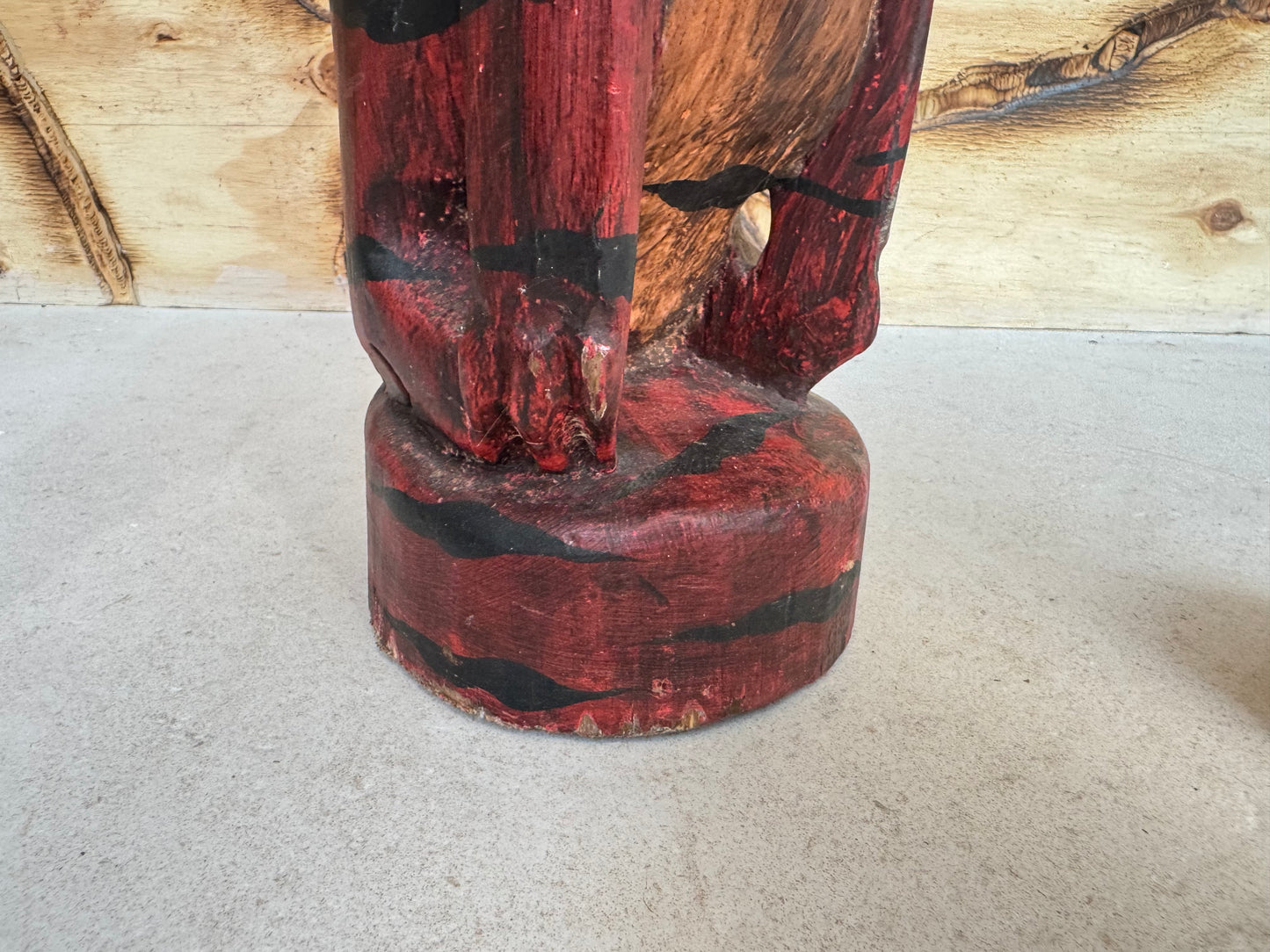 Large Wooden Hand Carved Cat | Folk Art |Vintage Retro | Decor | Quirky Unique |