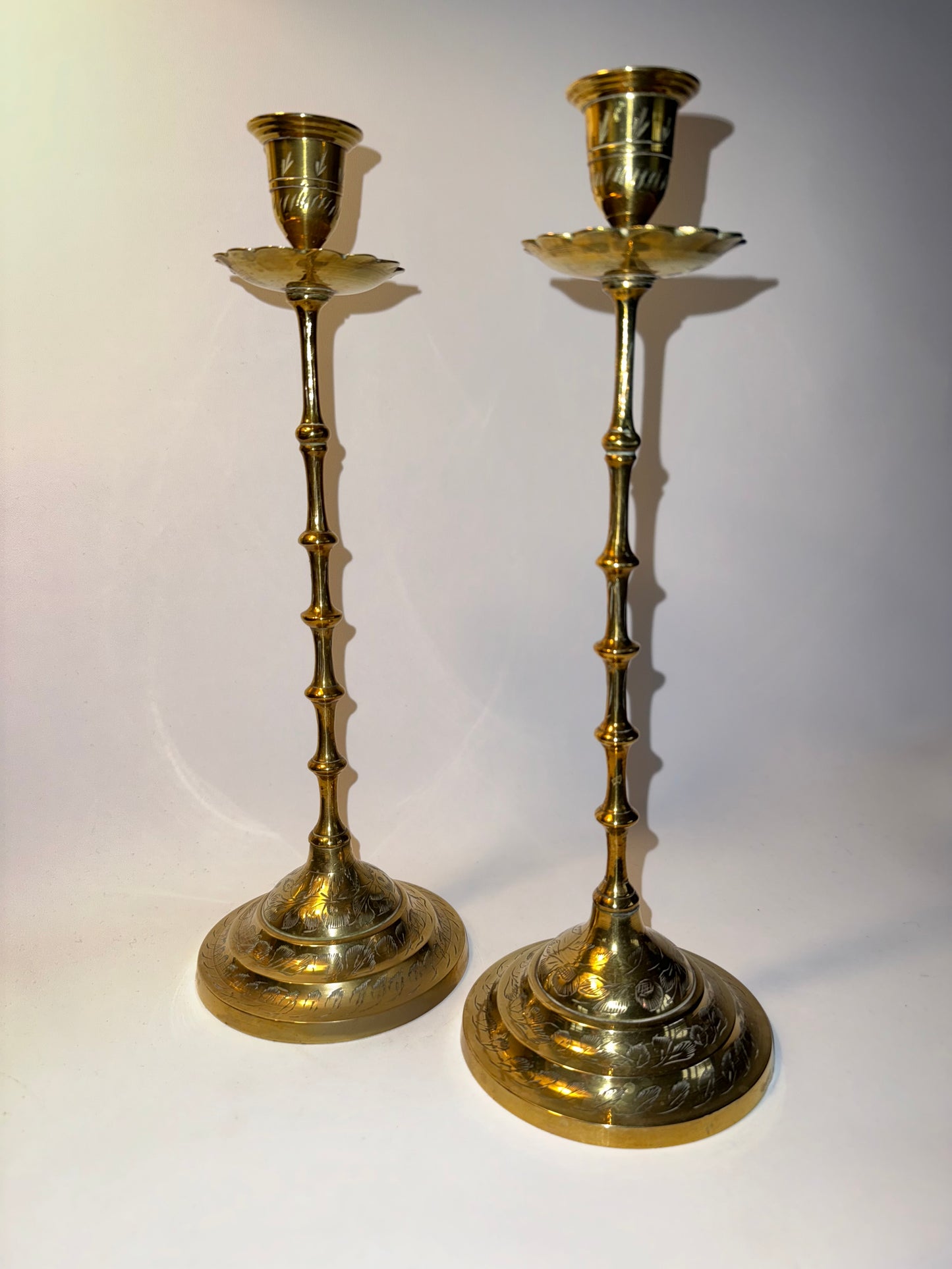 Ornate Brass Candlestick Holders | Vintage Antique |