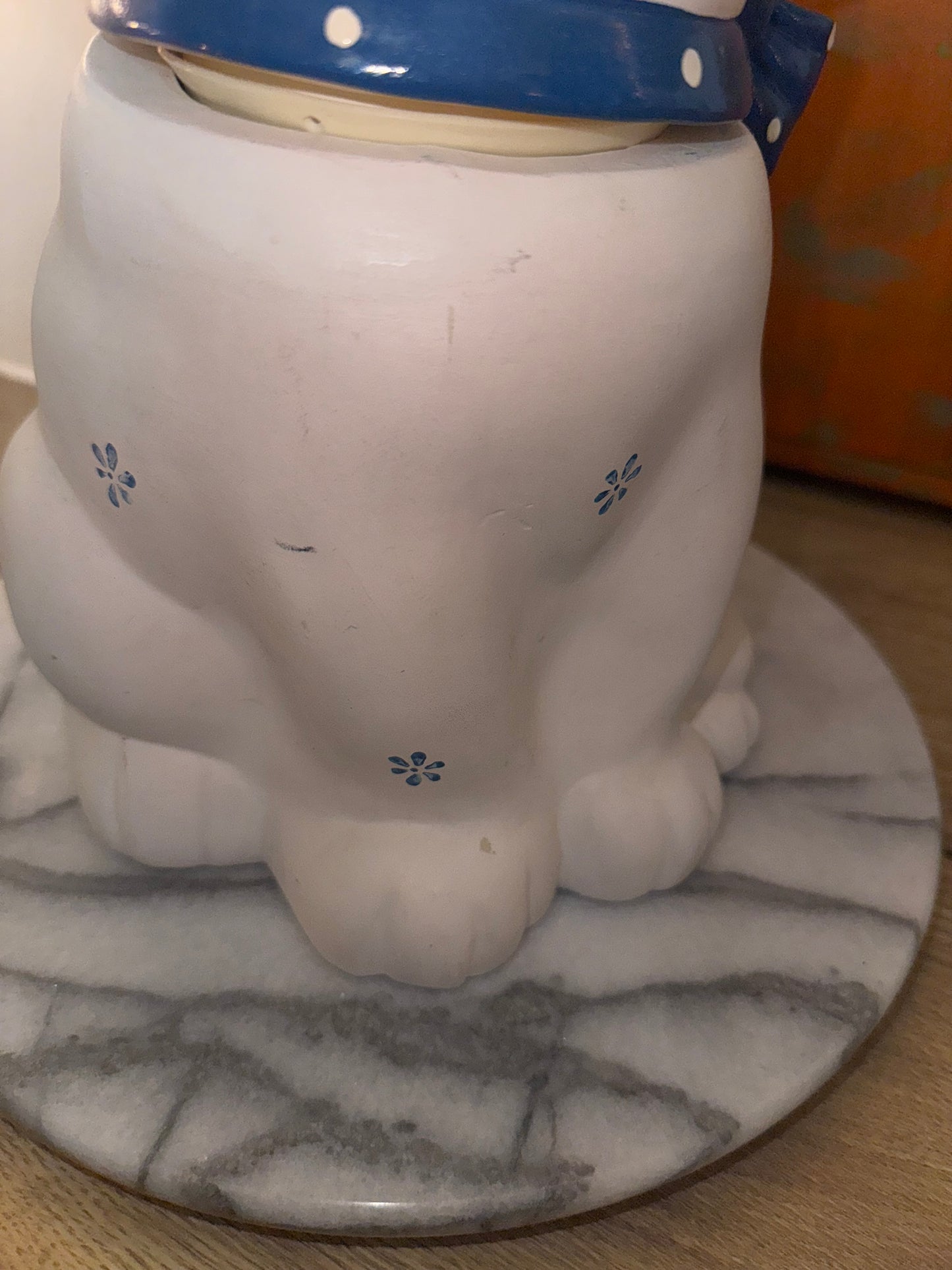 Ceramic White Cat Cookie Jar | Vintage Unique Quirky Kitsch |