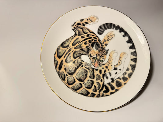 Wedgewood Safari Clouded Leopard Porcelain Plate | Earthlife Rainforest Collection | Vintage Retro | Collectible | Made in England |