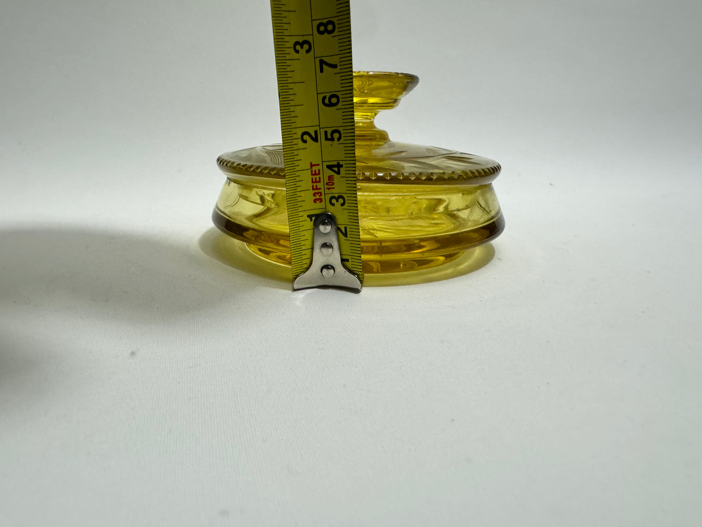 Etched Glass Lidded Trinket Dish | Vintage Retro |