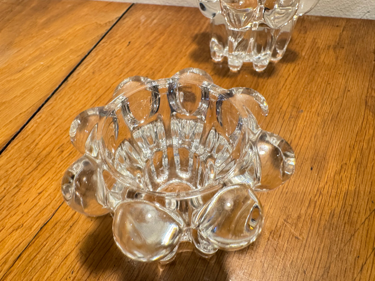 Reims Glass Small Bubble Candle Holders | Vintage Retro Decor Homeware |