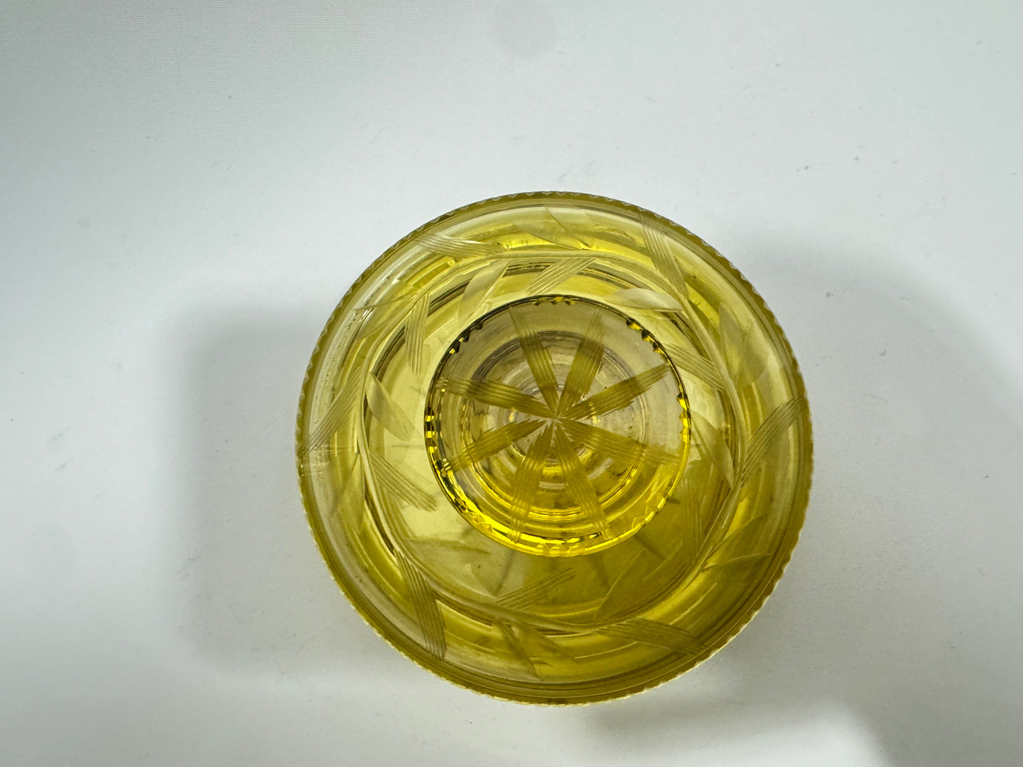 Etched Glass Lidded Trinket Dish | Vintage Retro |