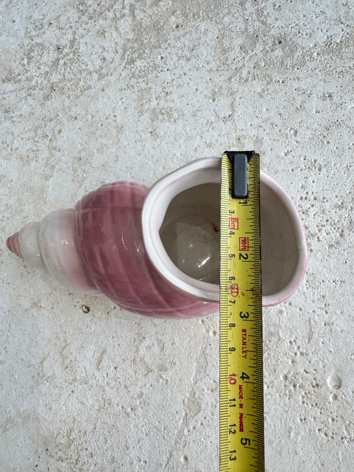 Pink Ceramic Shell Vase/Pot | Vintage Retro | Nautical Beach House | Kitsch Decor |