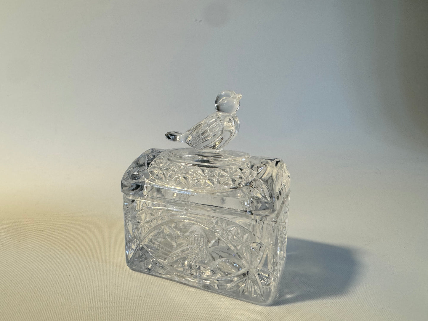 Hofbauer Glass Bird Mini Jewellery Box | West Germany | Vintage  Retro Decor |