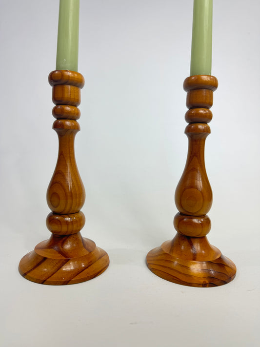 Wood Handmade Turned Candlestick Holders | Made in Australia | Handcrafted | Vintage Retro Rustic Scandi Unique Quirky