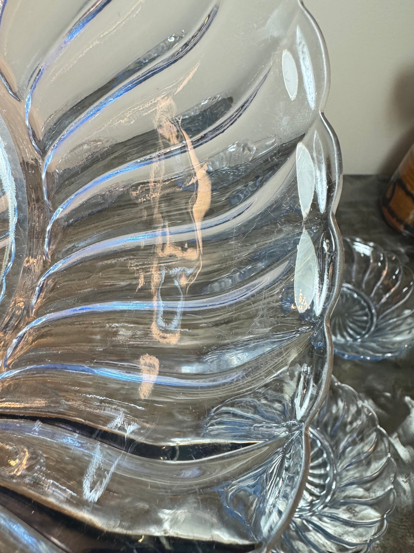 Glass Dessert Bowl Set. Bagley England. Vintage Depression Glass.