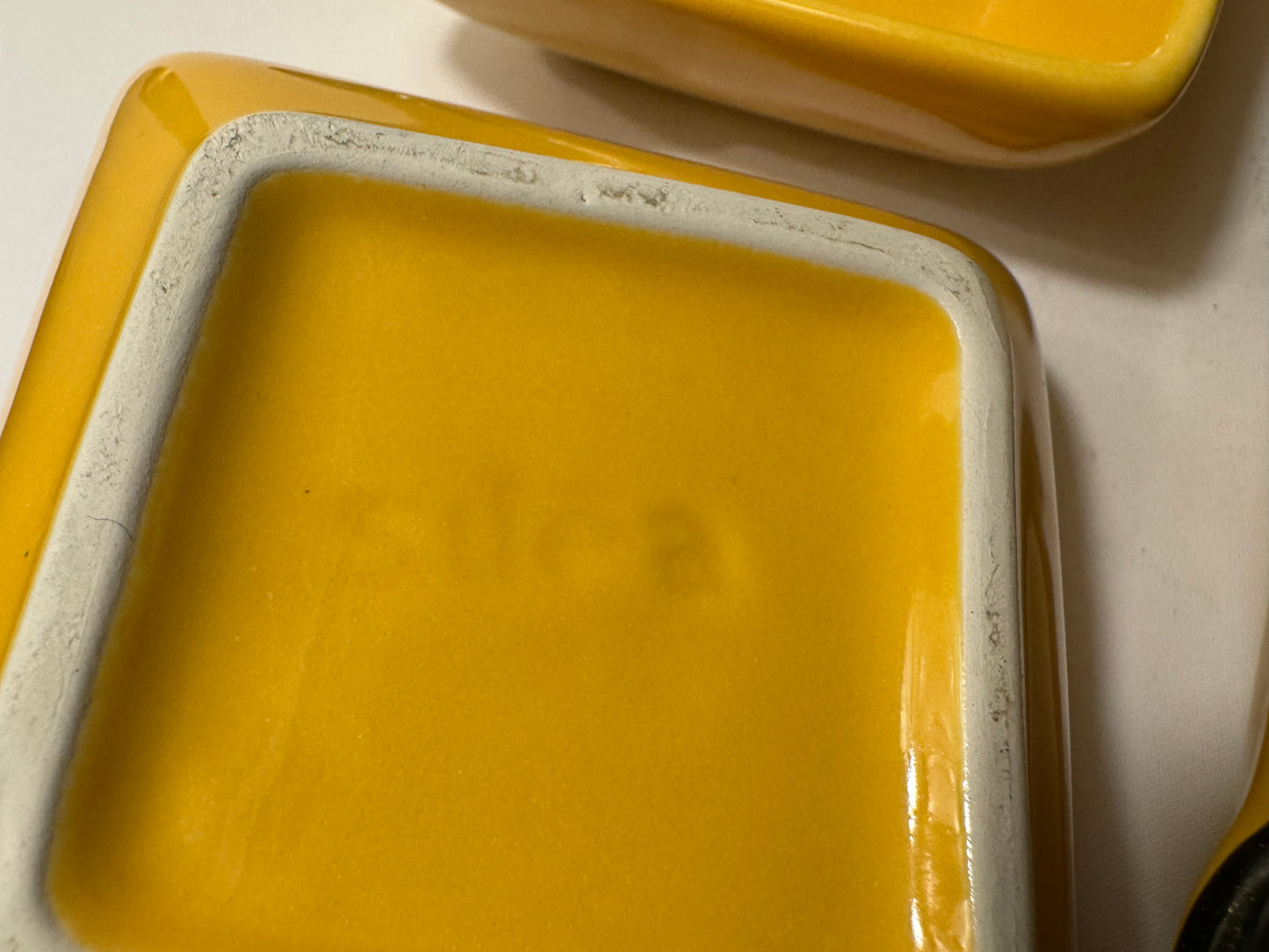 Silea Yellow Serving Bowls with Olive Design | Vintage Retro | Serveware Dinner Party | Made in France |