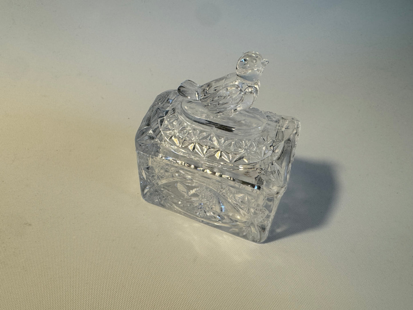 Hofbauer Glass Bird Mini Jewellery Box | West Germany | Vintage  Retro Decor |
