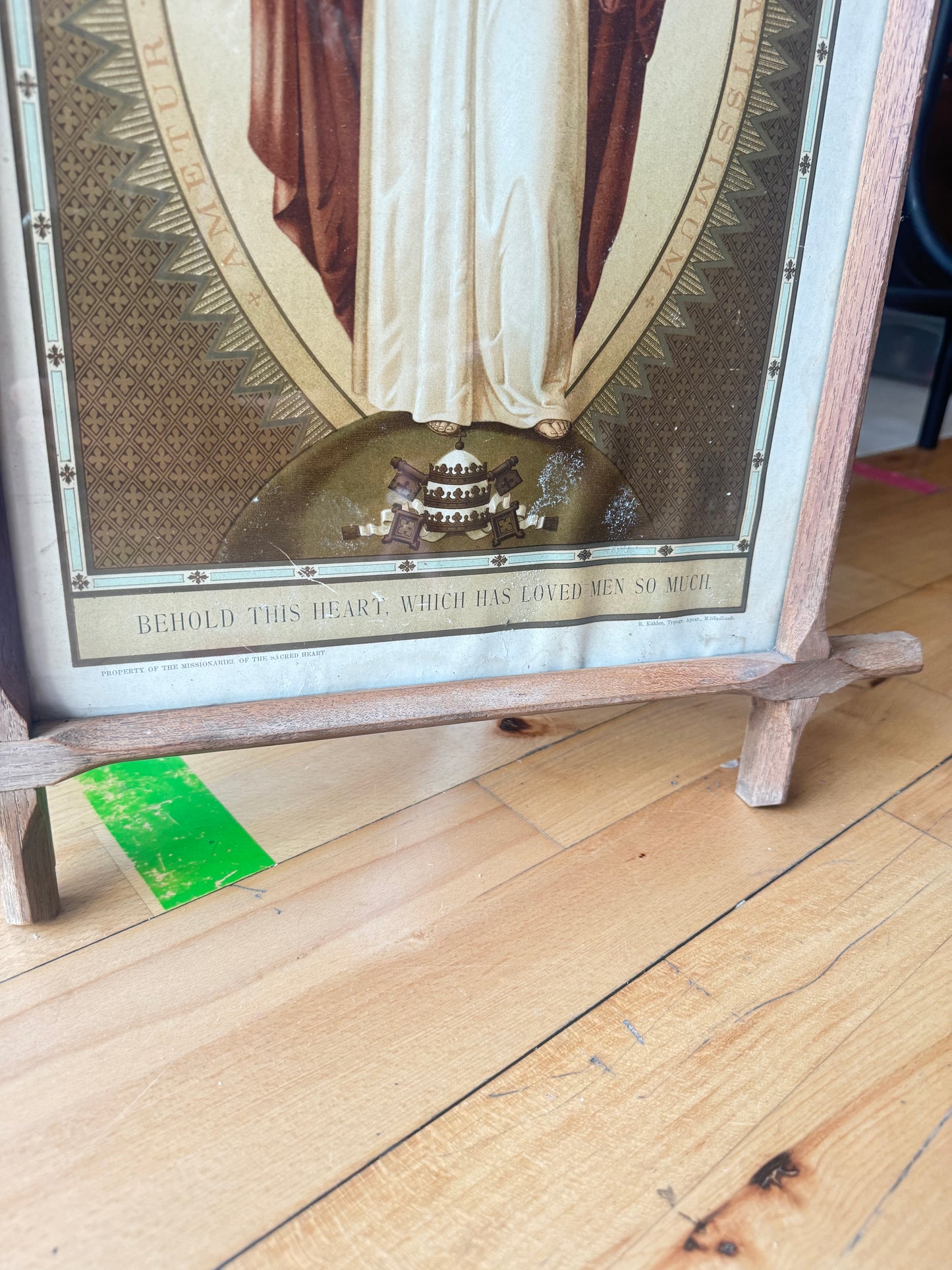 The Sacred Heart of Jesus Antique Framed Art | Vintage Retro | Catholic Holy Religious | Gallery Wall |