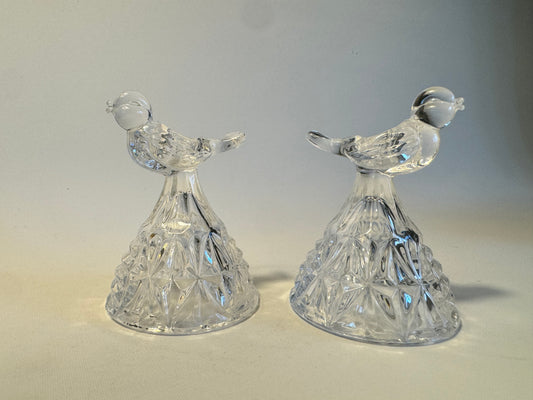 Hofbauer Crystal Byrdes Candle Holders | Lead Crystal | Birds | West Germany | Vintage Retro Decor|