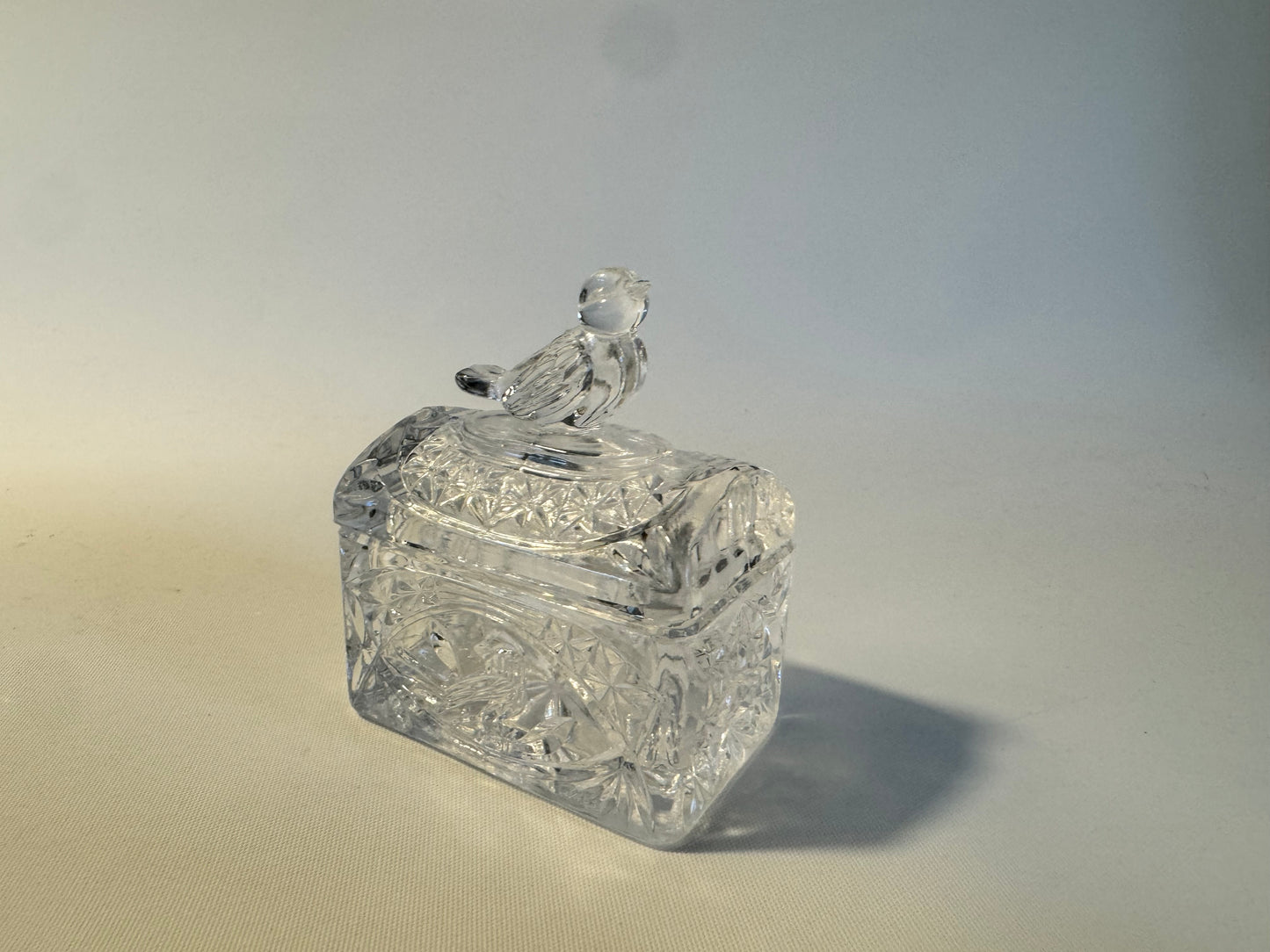Hofbauer Glass Bird Mini Jewellery Box | West Germany | Vintage  Retro Decor |