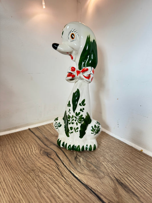 Hand Painted Long Neck Dog Figure | Decorative Ornament | Vintage/Retro Decor | Quirky Kitsch |