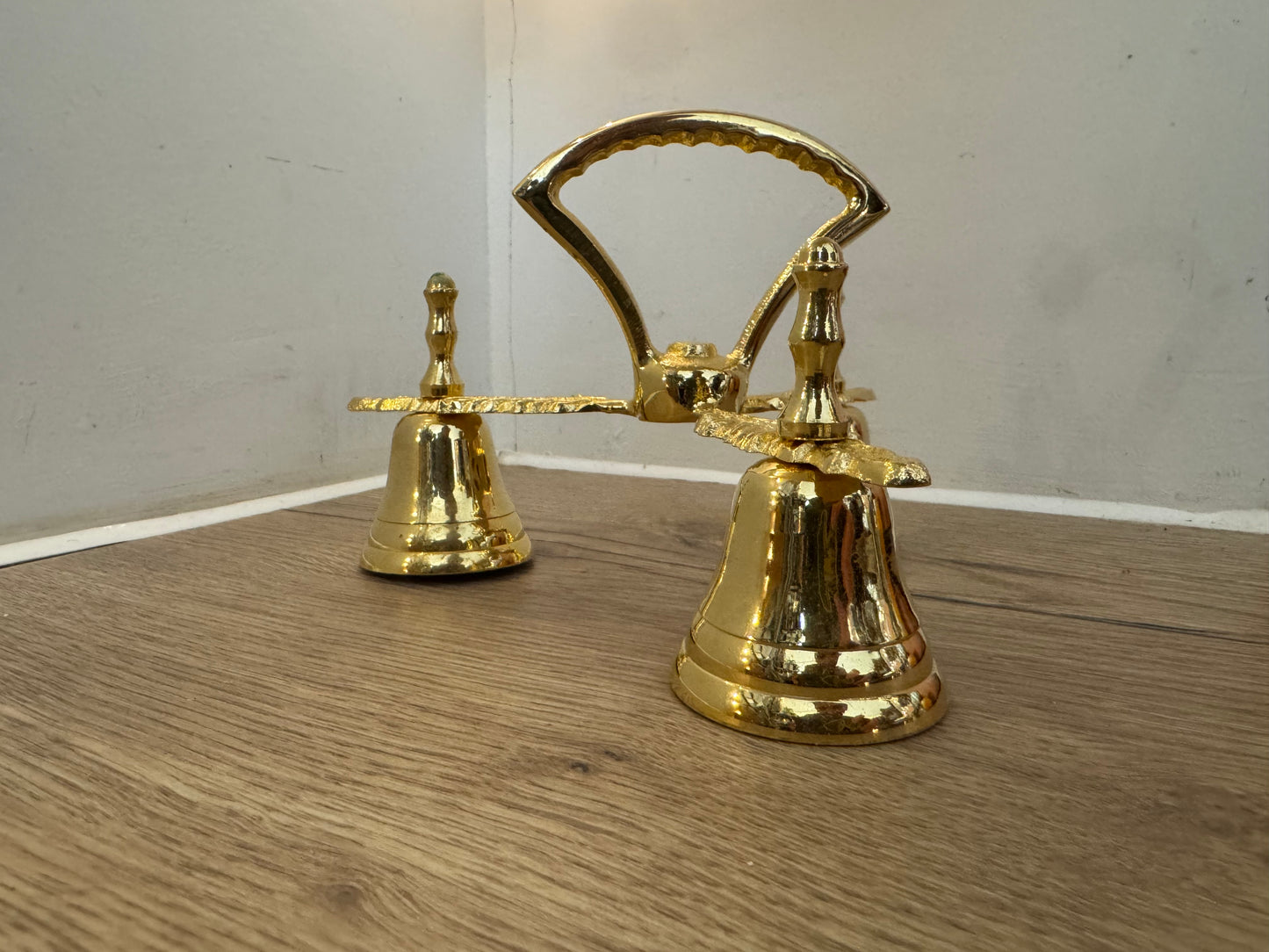 Triple Communion Altar Bell | Church Sanctuary Bell | Gold Tone | Catholic Religious Holy |