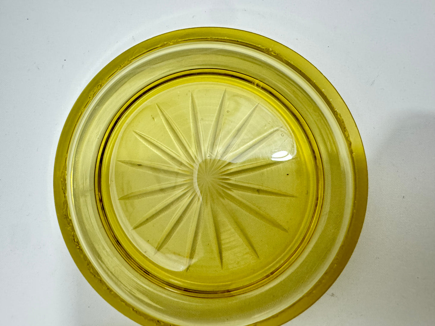 Etched Glass Lidded Trinket Dish | Vintage Retro |